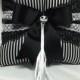 Skeleton Stripes in black and white Print wedding Ring Bearer Pillow