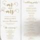 Gold Wedding Program Template, Wedding Ceremony Program, Printable Programs, Kraft Wedding Program, fan, PDF Instant Download, WPC_262