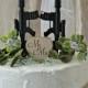 Machine gun weapon wedding cake topper army police themed hunting groom's cake Mr & Mrs sing the hunt is over gun decorations military sign