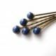 Dark Lapis Blue Hair Pins Set Swarovski 8mm, Something Blue, Cobalt Hairpins