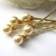 Light Gold Ivory Hair Pearl Pins Wedding Set