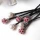 Red and White Wedding Hair Pins Set