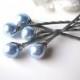 Blue Pearl Hair Pins 10mm Swarovski