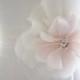 Delicate Blush Pink Poppy and Silk Chiffon Bridal Sash, Bridal Belt, Tulle sash