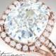 4 Carat Rose Gold Wedding Ring - Sterling Silver Ring - Vintage Engagement Ring - Diamond Cubic Zirconia Ring - Halo Ring - Art Deco Ring