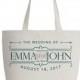 Tote, Wedding Day, Zippered Cotton Canvas Bag, 17" Handles, High Quality, Quick Turnaround!