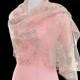 Pink wedding shawls, classic wedding, floral Glitter cape, sheer bridal wrap,  bridal cover up, peach color shawl, evening gown shawl
