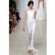 Amsale SS13 Dress 19 - White Full Length Spring 2013 Sheath High-Neck Amsale - Nonmiss One Wedding Store