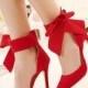 Big Bow Tie Pumps Butterfly Pointed Stiletto Women High Heels Shoes Dress Wedding Shoes