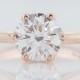 Engagement Ring Modern GIA 1.71 Round Brilliant Cut Diamond in 18k Rose Gold