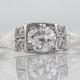 Antique Engagement Ring Art Deco .64ct Old European Cut Diamond in Platinum