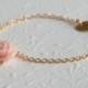 Personalized Flower Girl Gift - Peach Rose Flower Bracelet