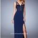 Crimson La Femme 22301 - High Slit Jersey Knit Dress - Customize Your Prom Dress