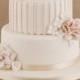 Pale Vintage Ruffly Roses Wedding Cake