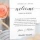 Welcome Bag Letter Template, Wedding Welcome Bag Note, Printable Wedding Itinerary, Agenda, Instant Download, Editable PDF File #024-105WB