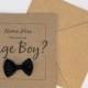 Page Boy Card, Will you be my... Page Boy, Personalised, 4x4 Brown Card, Black/White/Red/Blue/Pink/Purple Bow, Wedding Day Card, Proposal