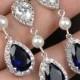 Blue Navy blue,sapphire blue Wedding Jewelry Bridesmaid Gift Bridesmaid Jewelry Bridal Jewelry tear Earrings & necklace SET,bridesmaid gi