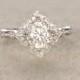 6mm Cushion brilliant Moissanite Engagement ring 14k White gold,Diamond wedding band,Promise Bridal Ring,Halo floral,Anniversary