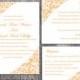 Wedding Invitation Template Download Printable Wedding Invitation Editable Invitation Elegant Floral Invitation Orange Wedding Invites DIY - $15.90 USD