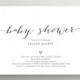 Printable Baby Shower Invitation - Simple and Sweet love heart design, Charcoal & Pink (BA13)