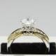 Legend of Zelda Two Tone Triforce Princess Cut 1CT Diamond Simulant Sterling Silver Engagement Ring (CFR0545-SD1CT)