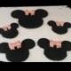 26 Edible gum paste Minnie Mouse gum paste/fondant cupcake toppers