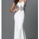 Ivory Floor Length Sleeveless Prom Dress with Lace and Bead Detailing by Elizabeth K - Discount Evening Dresses 