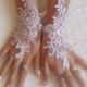 Ivory Wedding gloves bridal gloves lace gloves fingerless gloves ivory gloves guantes french lace silver frame gloves free ship 8639W