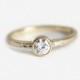 Round Diamond Engagement Ring, Yellow Gold Diamond Engagement Ring, Simple Engagement Ring, solitaire Diamond Ring