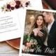 Marsala Blush Save Our Date for Elegant Barn Wedding