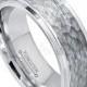 9mm Hammered Finish Tungsten Wedding Band, Stepped Edge Comfort Fit Tungsten Carbide Ring, Men's Tungsten Anniversary Ring TN177BS