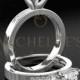 Women Princess Cut Diamond Ring 14 Karat White Gold Setting Certified F SI2 2.1 Carat Diamond Engagement Ring For Her