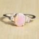 Silver Lab Opal Ring, Pink Opal Ring, Opal Engagement Ring, Promise Ring, Anniversary Gift For Her, October Birthstone