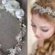 Wedding Crown with baby breath, Boho Chic, Tiara, Bridal flowers, Fairy Crown,Floral - Festival or Bridal Hair Wreath, Hair Flowers