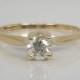 Vintage Diamond Solitaire Engagement Ring - 0.40 Carat Diamond - 10K Yellow Gold