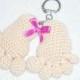 Crochet Baby feet keychain, Amigurumi baby feet charm, Kawaii Keychain baby feet, mom keychain, personalized keychain, initial keychain