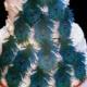 Edible Teal Blue Peacocks Feathers, Collection Set of 15