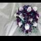 Galaxy orchid bridal bouquet, purple blue island orchid bouquet, white real touch calla lilies, turquoise