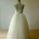 Ivory Lace Flower Girl Dress Floor Length Sashed A Line Sheer Back - Cheap Beautiful Dresses