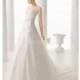 Exquisite A line Strapless Lace Floor Length Wedding Dress With Sash/ Ribbon - Compelling Wedding Dresses