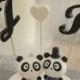 Panda Wedding Cake Topper---k922
