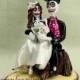 In my arms love never die cake topper Skeleton bride & groom ST0003