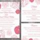 Wedding Invitation Template Download Printable Wedding Invitation Editable Hot Pink Invitations Floral Invitation Rose Wedding Invitation - $15.90 USD