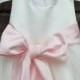 Ivory Flower Girl dress bow sash pageant pastel pink wedding bridal children bridesmaid toddler elegant