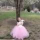 Pink Flower Girl Dress/Pink Tutu Dress/Toddler Tutu Dress/Birthday Tutu Dress/Princess Tutu Dress/Long Tutu Dress/Pink Cute Tutu Dress