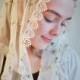 Embroidered Rose Ivory Lace Mantilla 