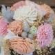 Pink Peach bouquet, wedding bouquet, bridal bouquet, bridesmaid bouquet, alternative bouquet