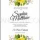 Yellow rose Floral Wedding Invitation Printable Gold Bridal Shower Invitation Suite Boho Flower wrea - Unique vector illustrations, christmas cards, wedding invitations, images and photos by Ivan Negin