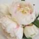 White  Peony Wedding Bouquet, Silk Peony Bridal Bouquet