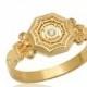 Diamond Ring, 14k Gold Classic Diamond Signet Engagement Ring, Diamond Engagement Ring, Anniversary Ring, Gift FOR HER, Statement Ring